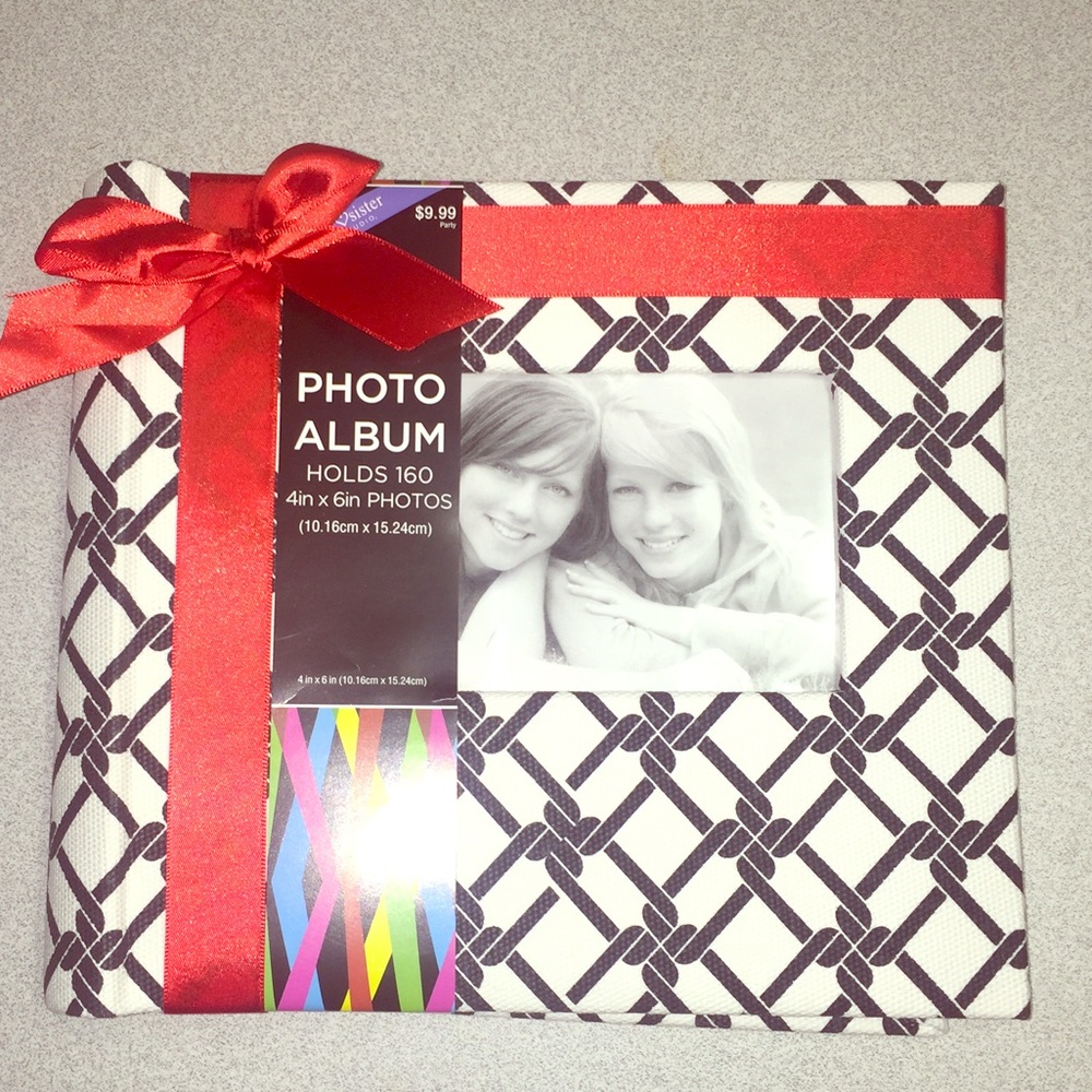 Black & White, Cloth Album with Bow & Photo Window